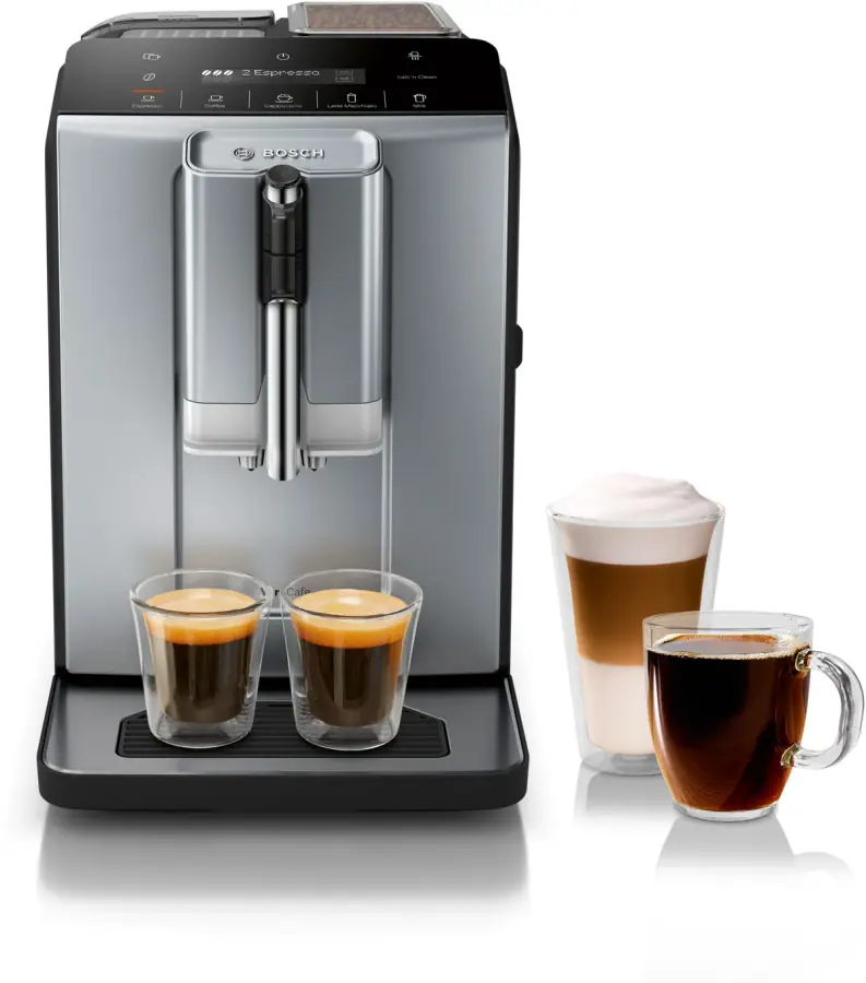 300 Series Fully Automatic Espresso Machine VeroCafe Dark Silver, Removable Water Tank TIU20508