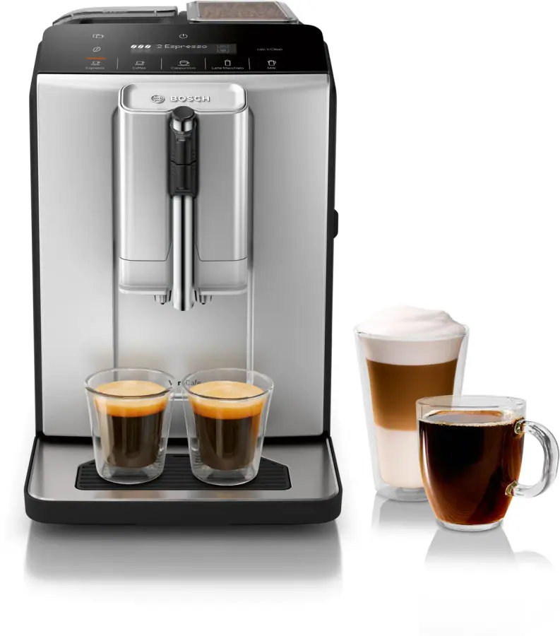 300 Series Fully Automatic Espresso Machine VeroCafe Silver, Removable Water Tank TIU20307