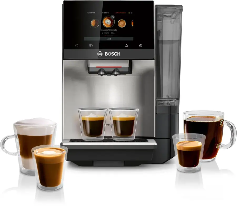 800 Series Fully Automatic Espresso Machine VeroCafe Stainless Steel, Removable Water Tank TPU60706
