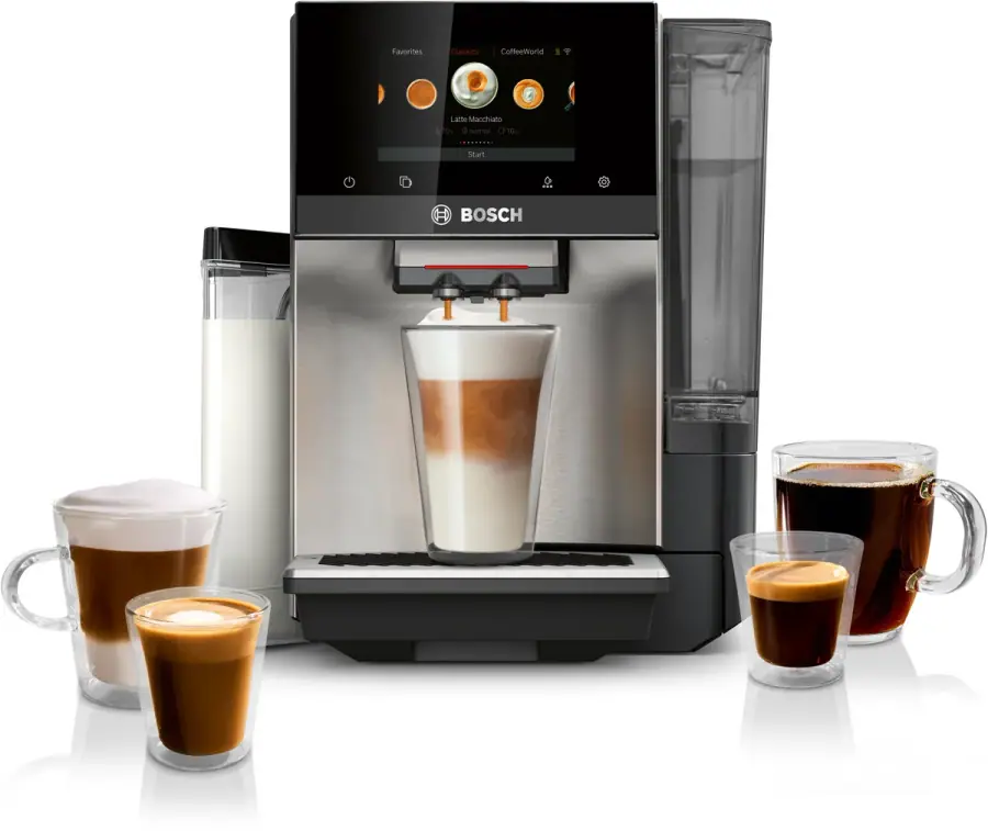 800 Series Fully Automatic Espresso Machine VeroCafe Stainless Steel, Removable Water Tank TQU60703