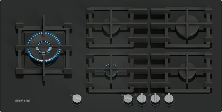 EP9A6MI40 iQ500 Gas hob 90 cm Tempered glass, Black