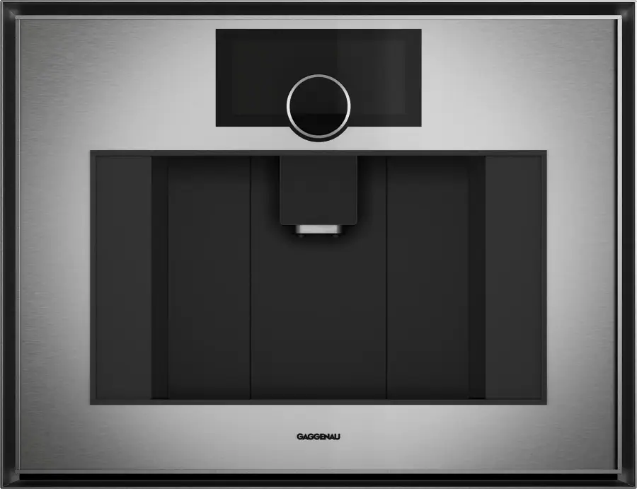 Gaggenau Expressive series fully automatic coffee machine stainless steel behind smoked glass, Fixed water connectionGC461720