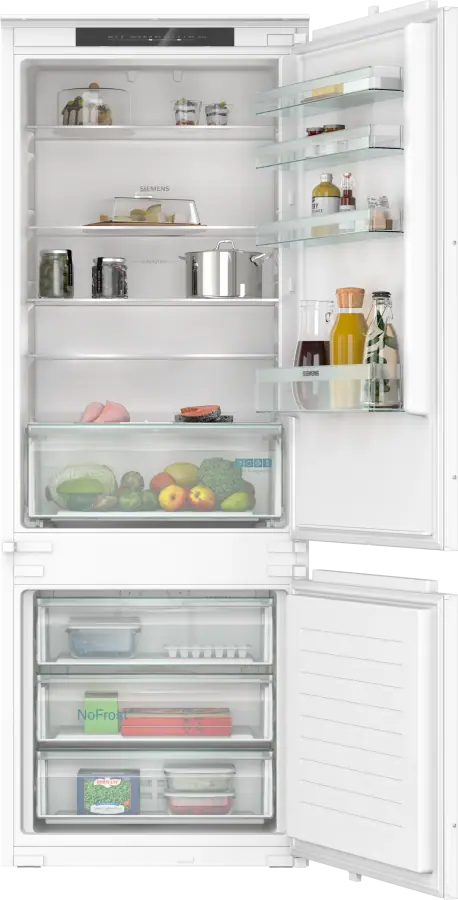 KB96NNSE0 iQ100 Built-in fridge-freezer with freezer at bottom 193.5 x 69.1 cm sliding hinge