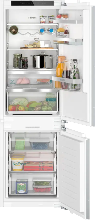 KI86NADD0 iQ500 Built-in fridge-freezer with freezer at bottom 177.2 x 55.8 cm soft close flat hinge