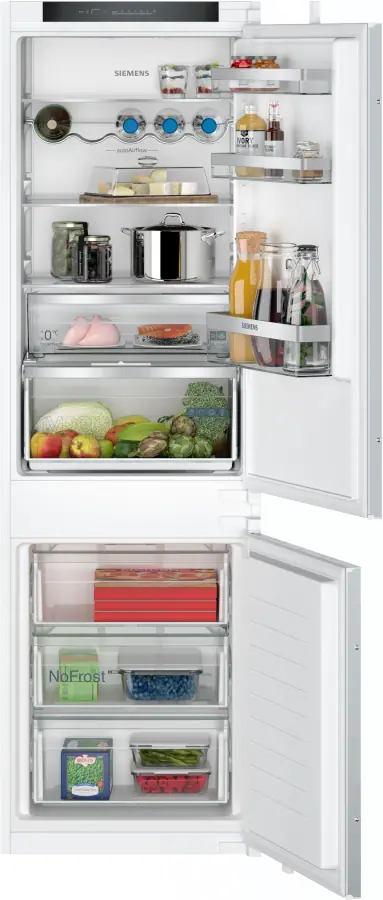 KI86NVSE0G iQ300 Built-in fridge-freezer with freezer at bottom 177.2 x 54.1 cm sliding hinge