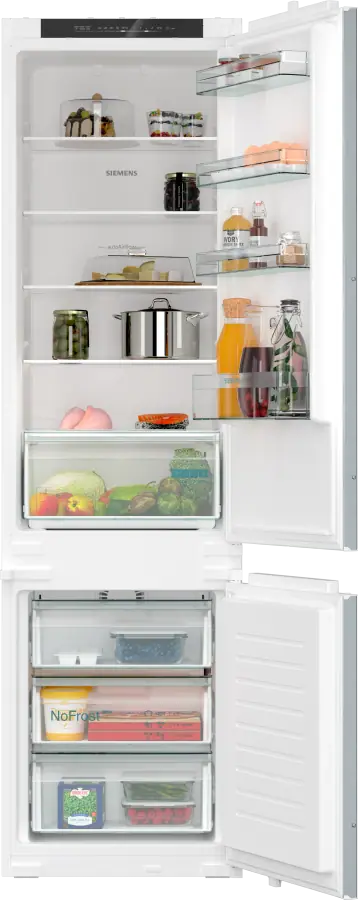 KI96NNSE0 iQ100 Built-in fridge-freezer with freezer at bottom 193.5 x 54.1 cm sliding hinge