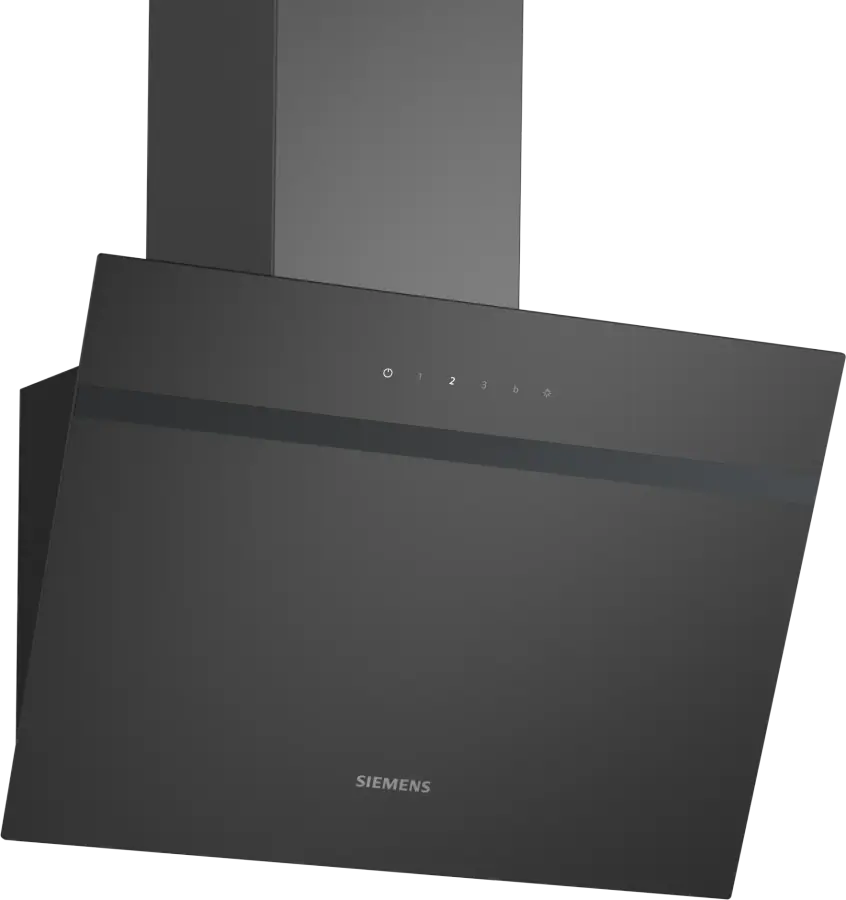 LC65KDK60B iQ100 Wall-mounted cooker hood 60 cm clear glass black printed, Black