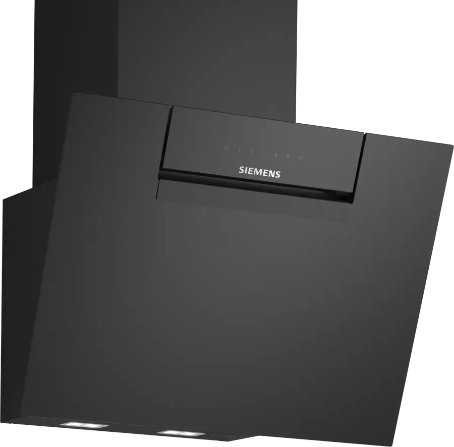 LC67KFN60B iQ300 Wall-mounted cooker hood 60 cm clear glass black printed, Black
