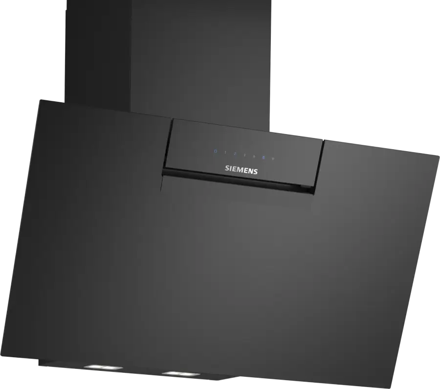 LC87KFN60B iQ300 Wall-mounted cooker hood 80 cm clear glass black printed, Black