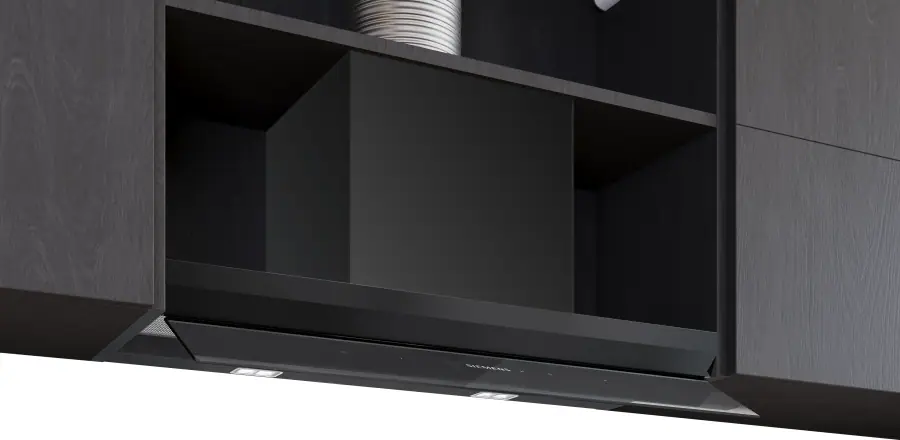 LJ88BET60B iQ700 Integrated Design Hood 80 cm clear glass black printed, Matt black