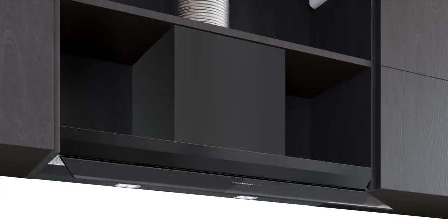 LJ98BET60B iQ700 Integrated Design Hood 90 cm clear glass black printed, Matt black