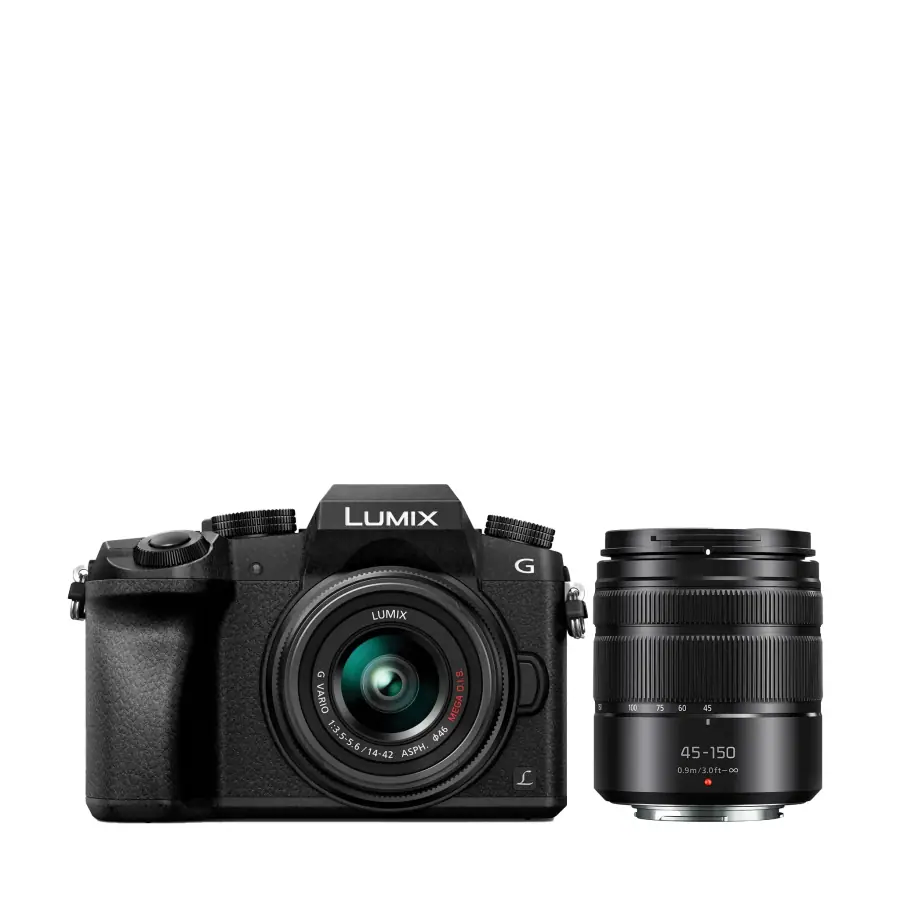 LUMIX G7 Mirrorless Camera + 45-150mm and 14-42mm Zoom Lenses