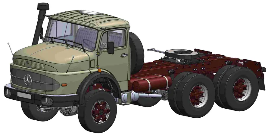 MB Round-hood 3-axle tractor unit 6x6