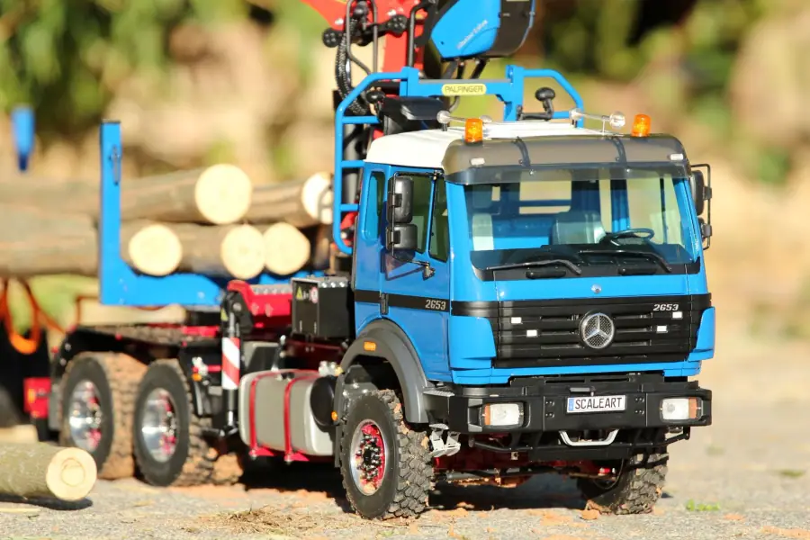 Mercedes SK 3-axle Epsilon S 290L long timber with dolly 6x6