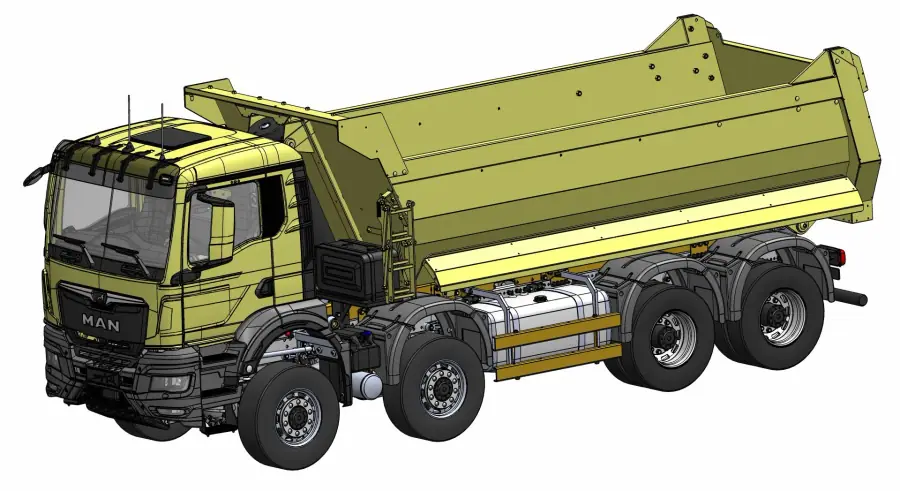 TGS-3 NN, 4-axle half-pipe tipper, 8x8